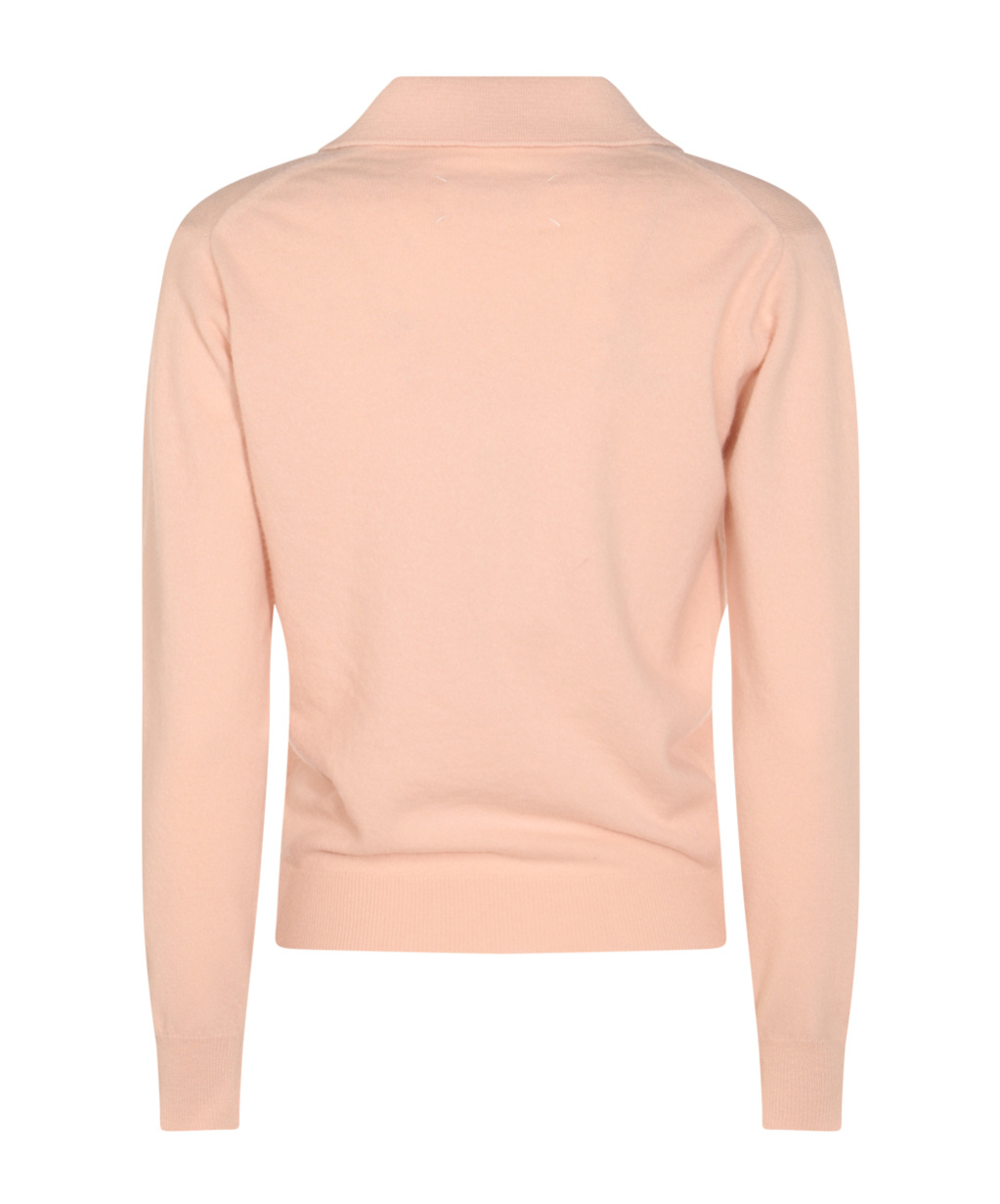 Maison Margiela Knitwear Collared Long Sleeves In Pink