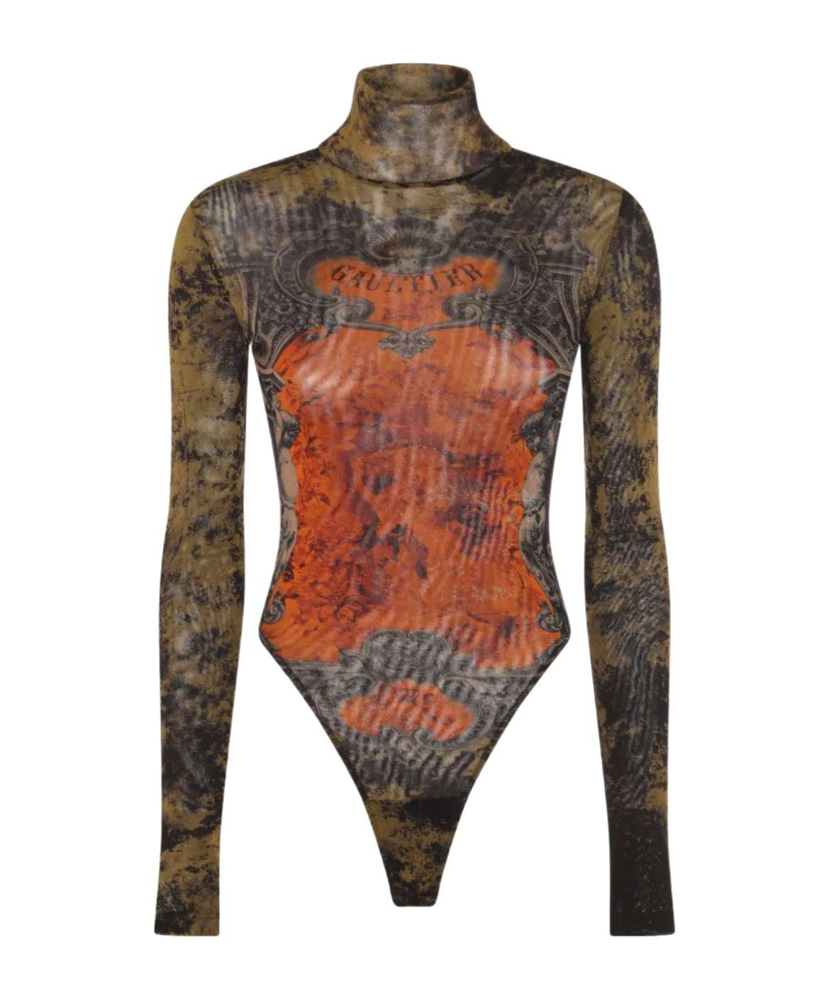 Jean Paul Gaultier Graphic Print Bodysuit In Multi