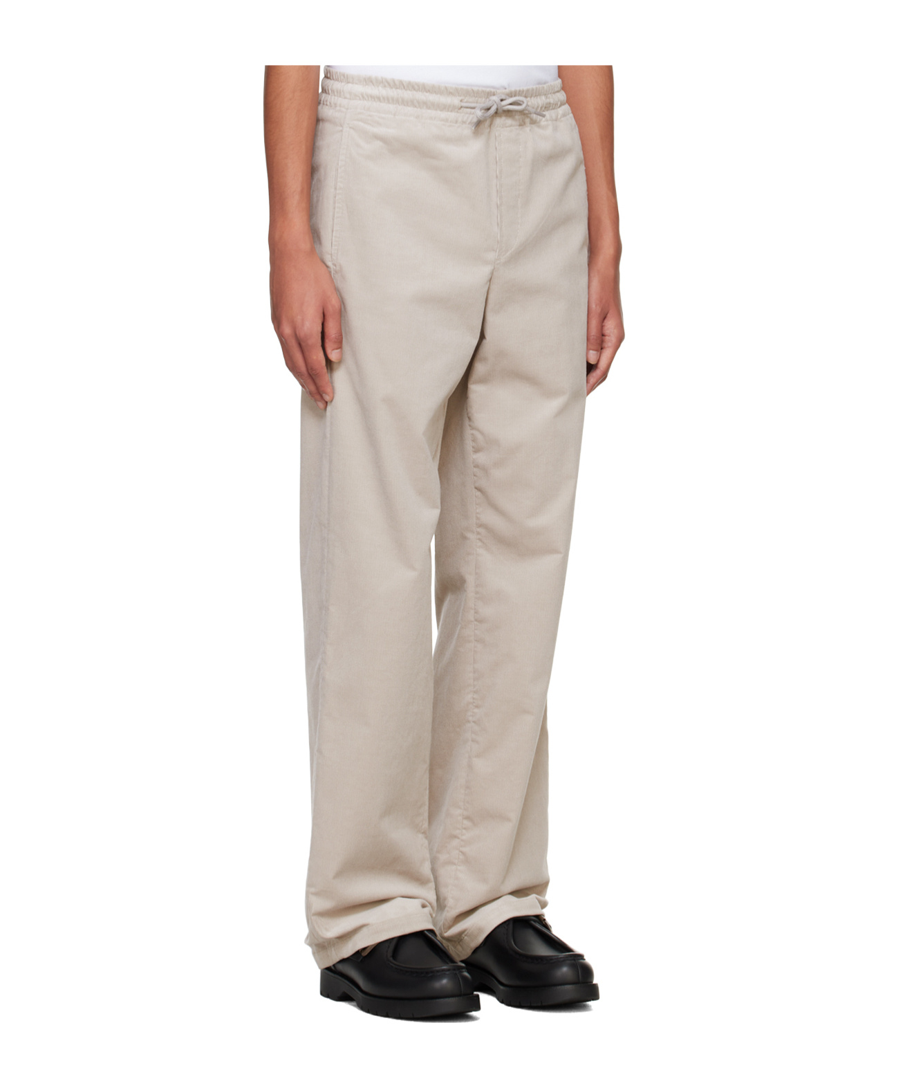 Apc Vincent Long Drawstring Casual Pants In Nude