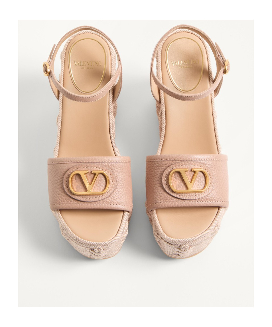 Valentino Wedge Espadrillas Vlogo Signature T. 45 In Nude