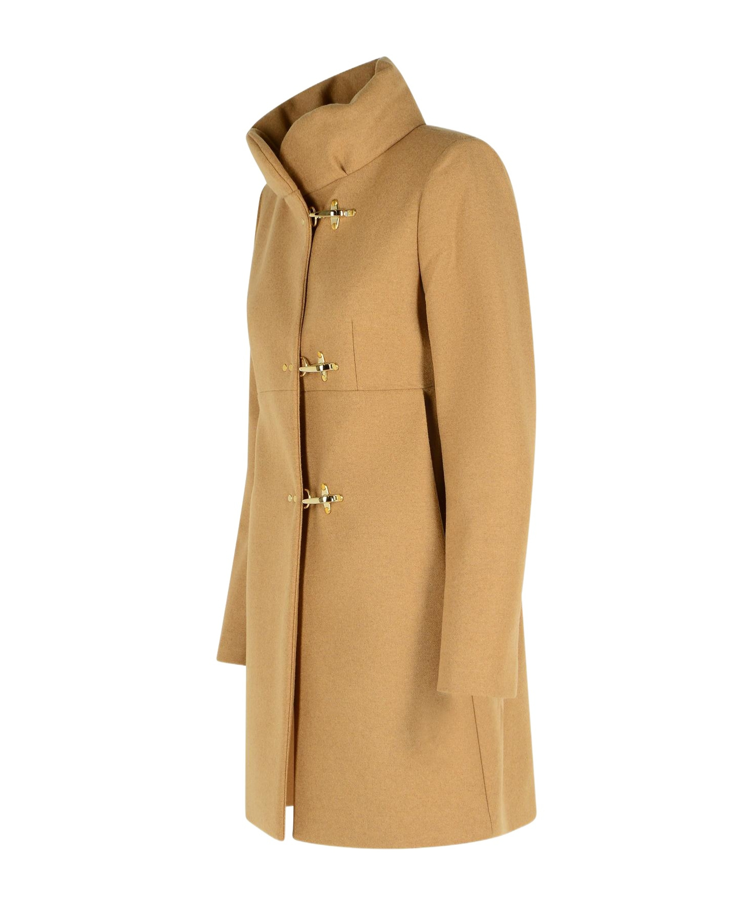 Fay Hook-closure Wool Coat In Brown