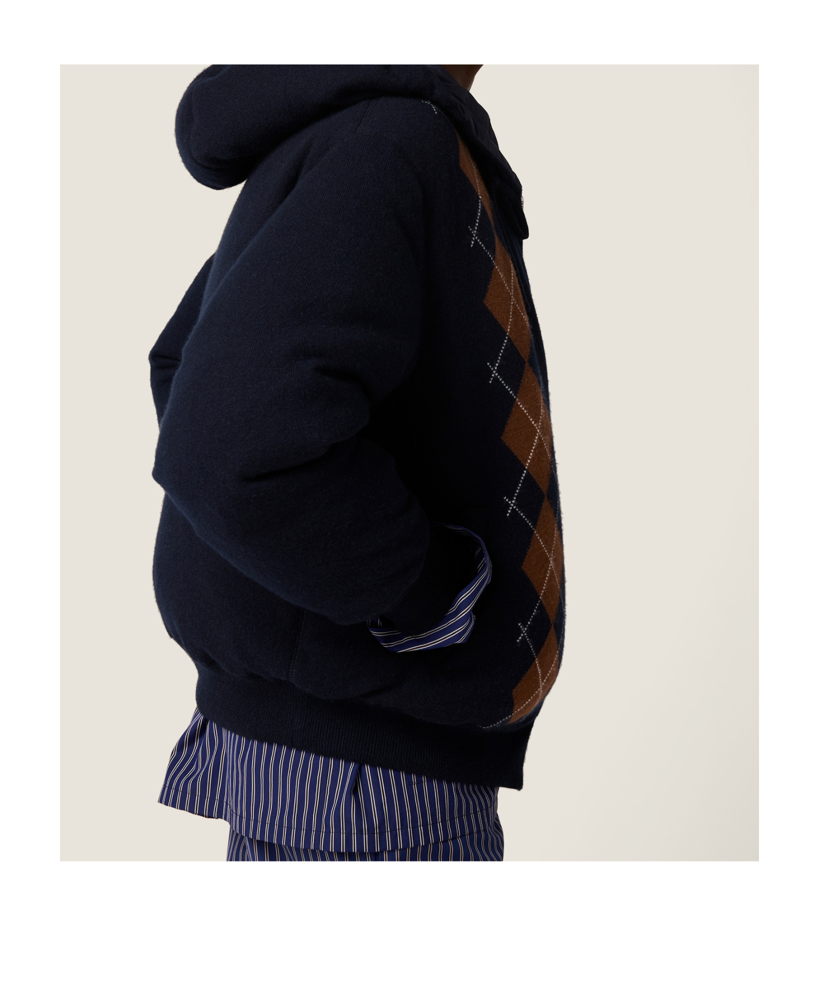 Miu Miu Long-sleeved Cotton Jacket In Black