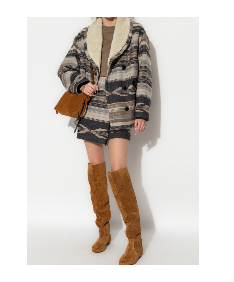 Isabel Marant Crewneck Cropped T-shirt In Brown