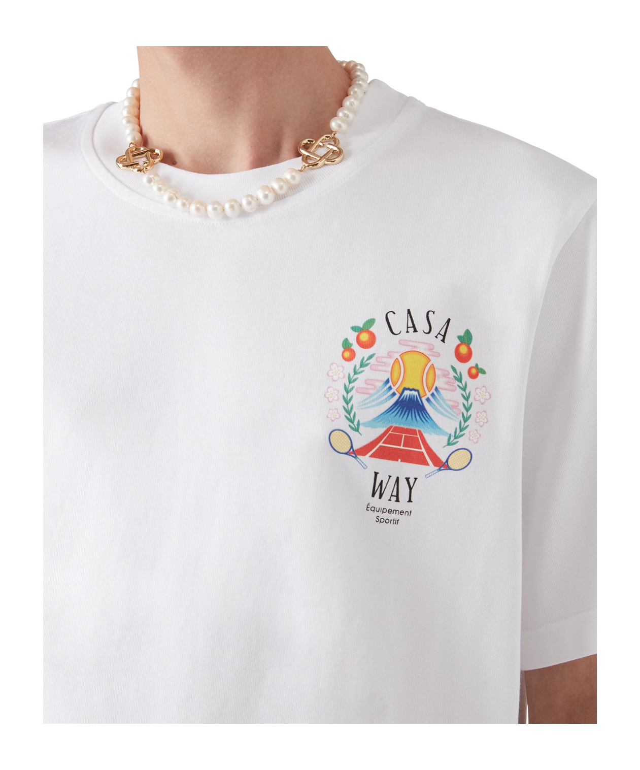 Casablanca Casa Way Mountain Printed T-shirt In White