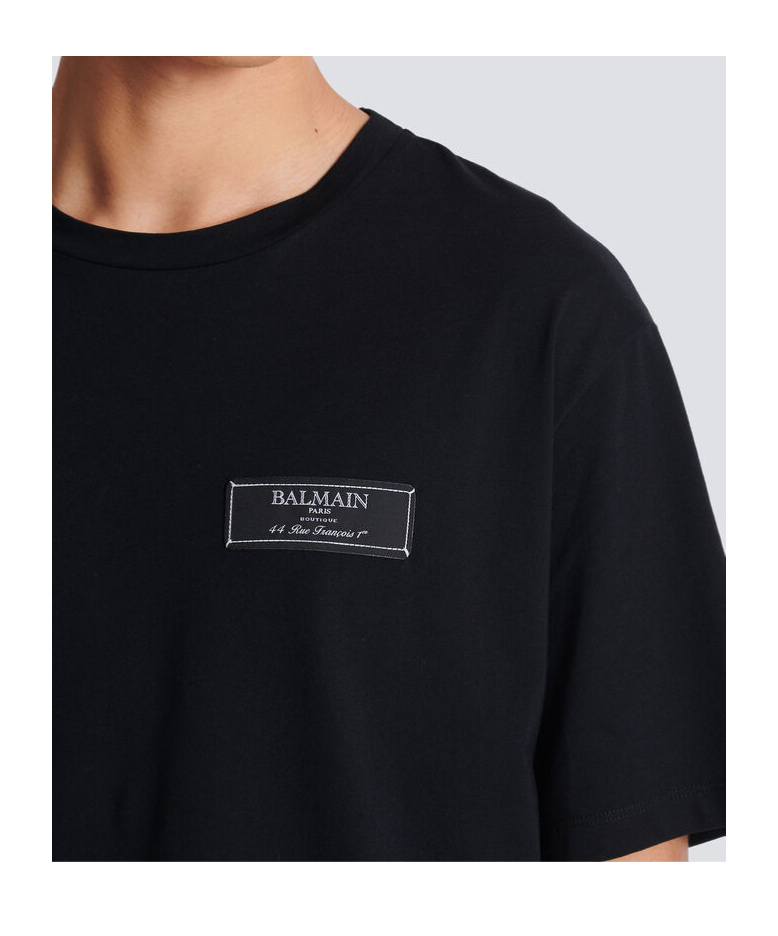 Balmain Couture Label T-shirt In Black