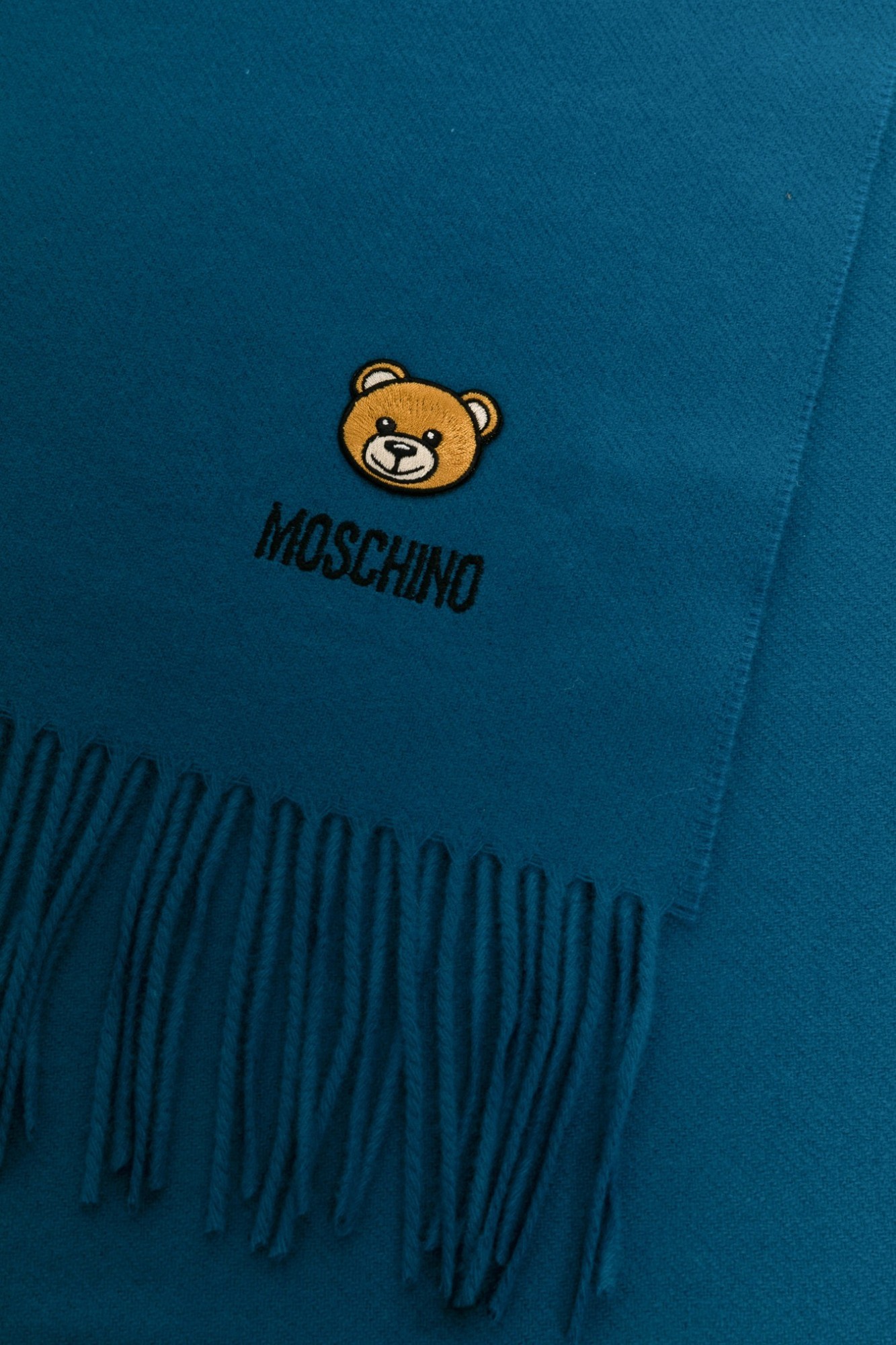 Moschino Fringed Scarf In Blue