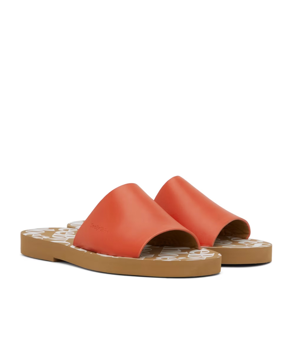 See By Chloé Essie Logo Open-toed Slippers In Brown