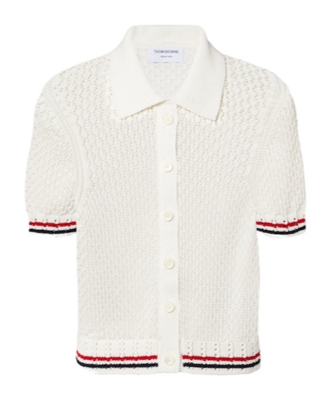 Thom Browne Openwork Knit Sweater In White