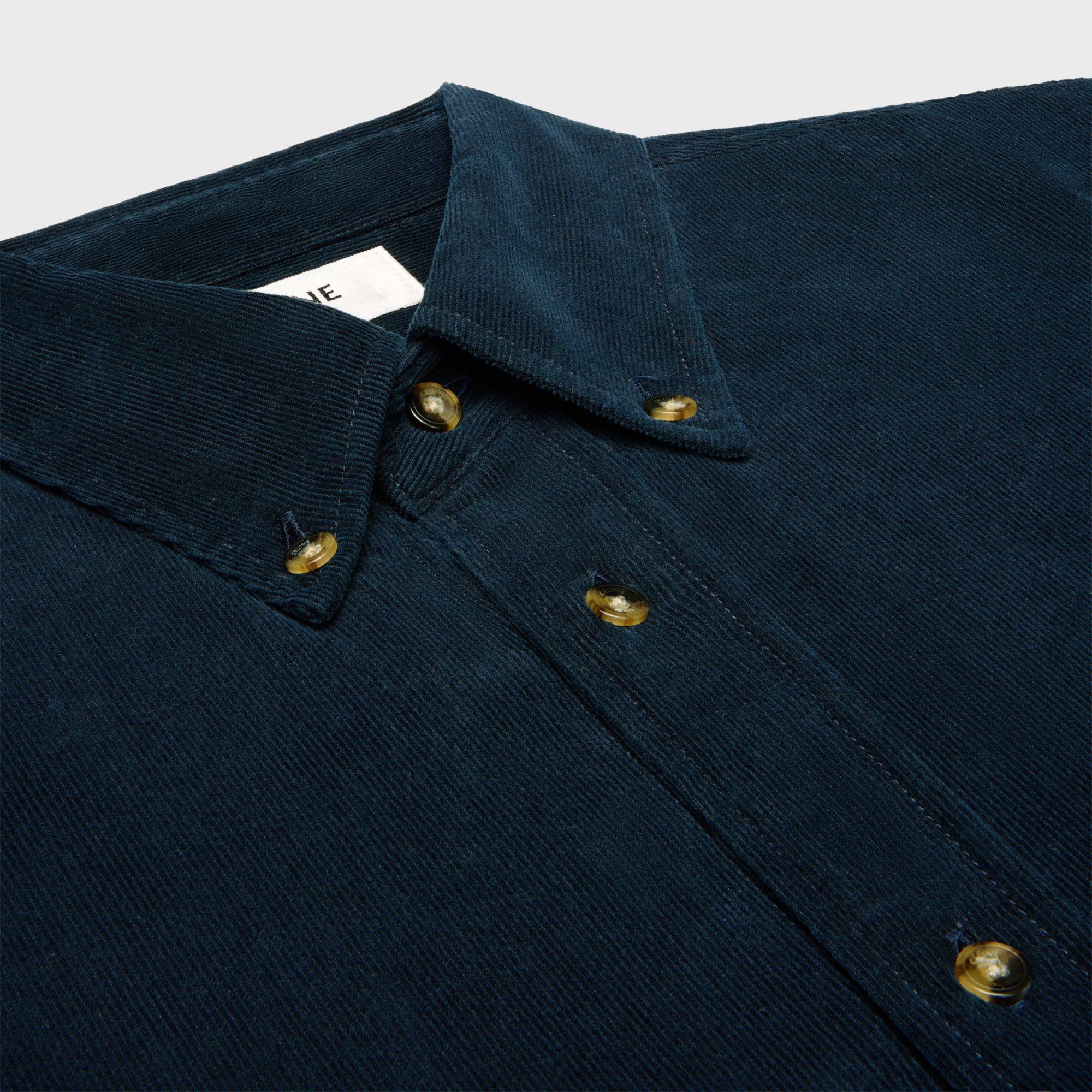Celine Relaxed Shirt In Corduroy In Blue
