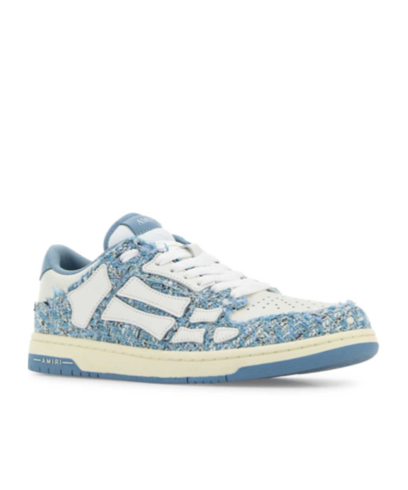 Amiri Two-tone Boucle Skel Sneakers In Blue