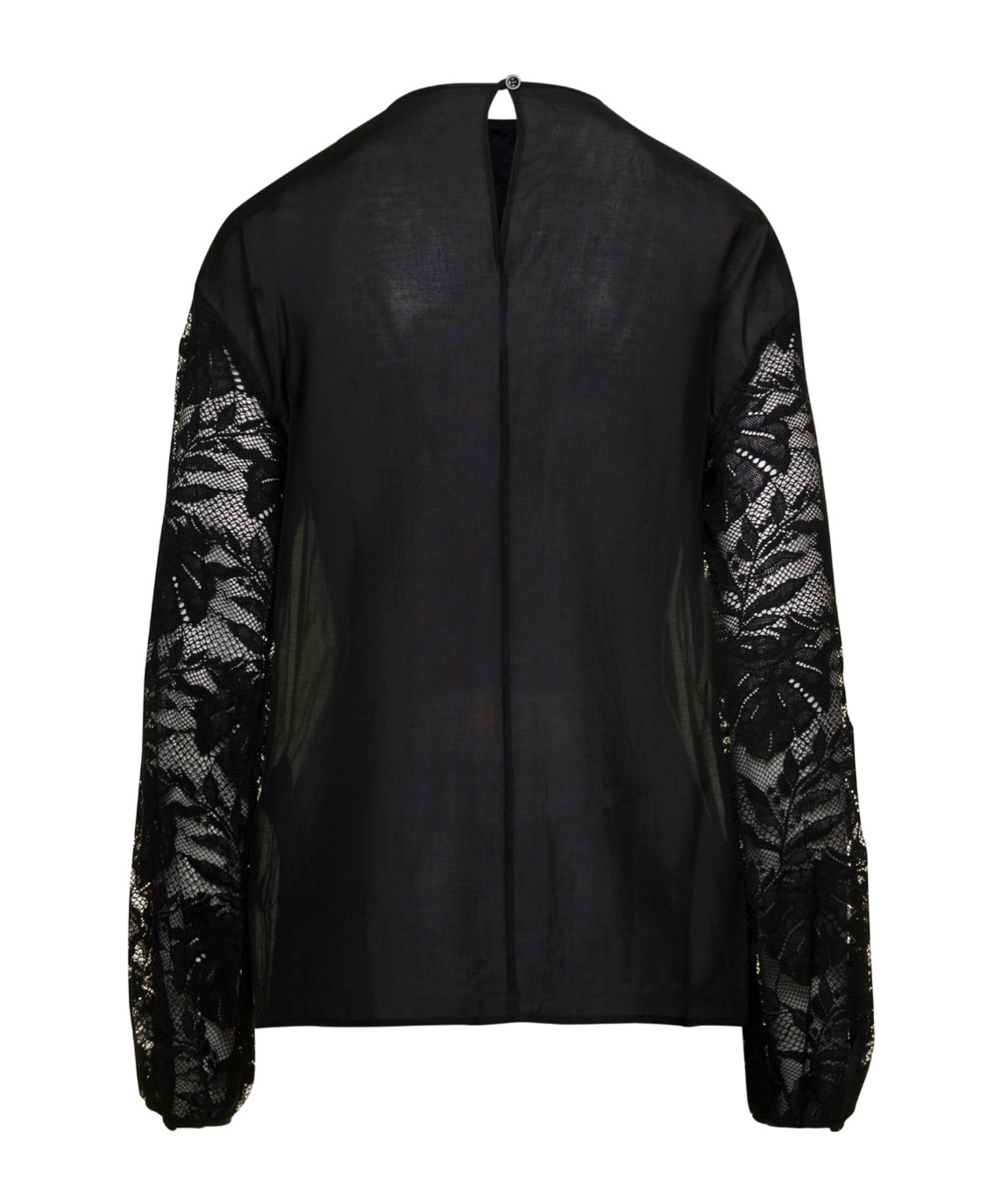 Semicouture Black Crew Neck Blouse In Black
