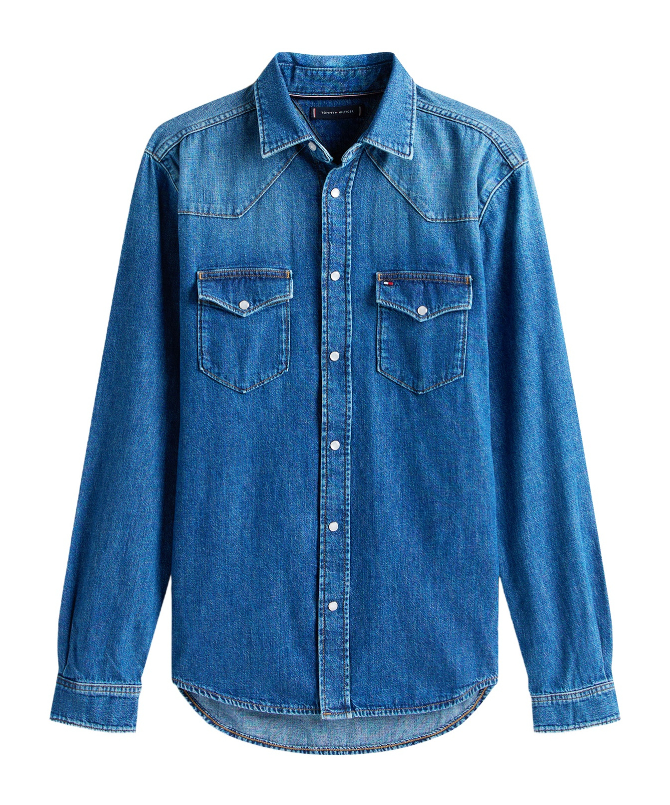 Tommy Hilfiger Long Sleeve Shirt Pointed Collar In Blue