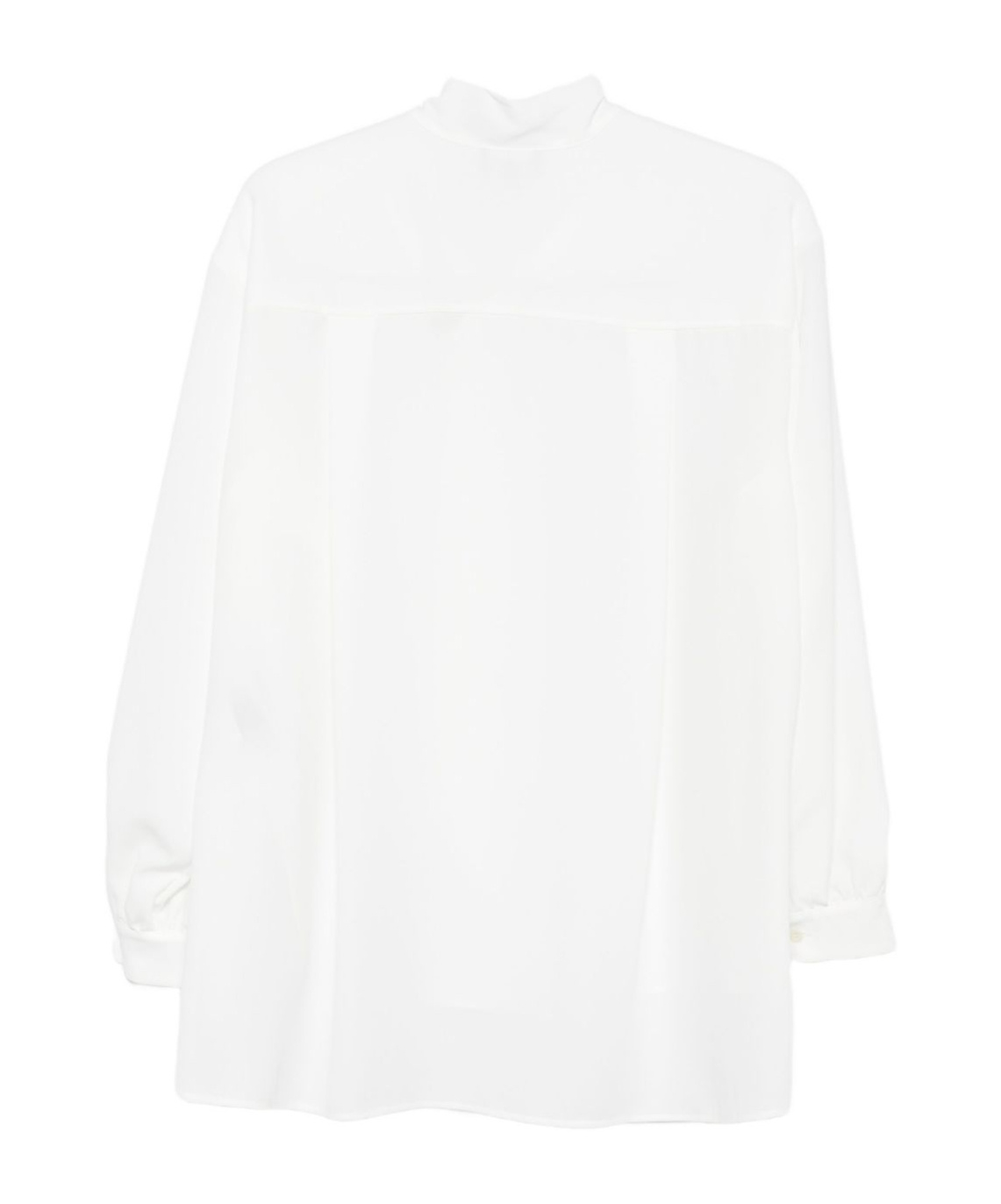 Emporio Armani Neck Tie Blouse High-low Hem In White