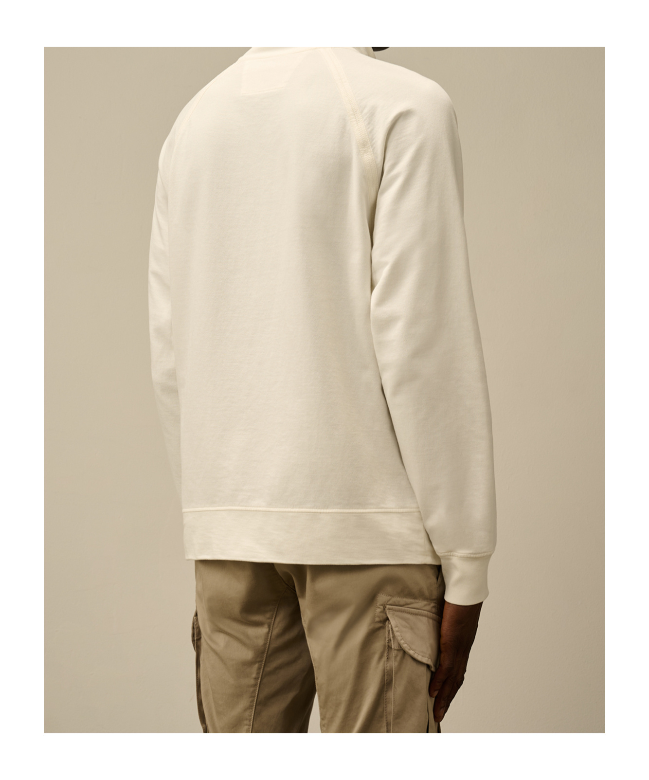 C.p. Company Half-zipper Logo Sweater In Nude