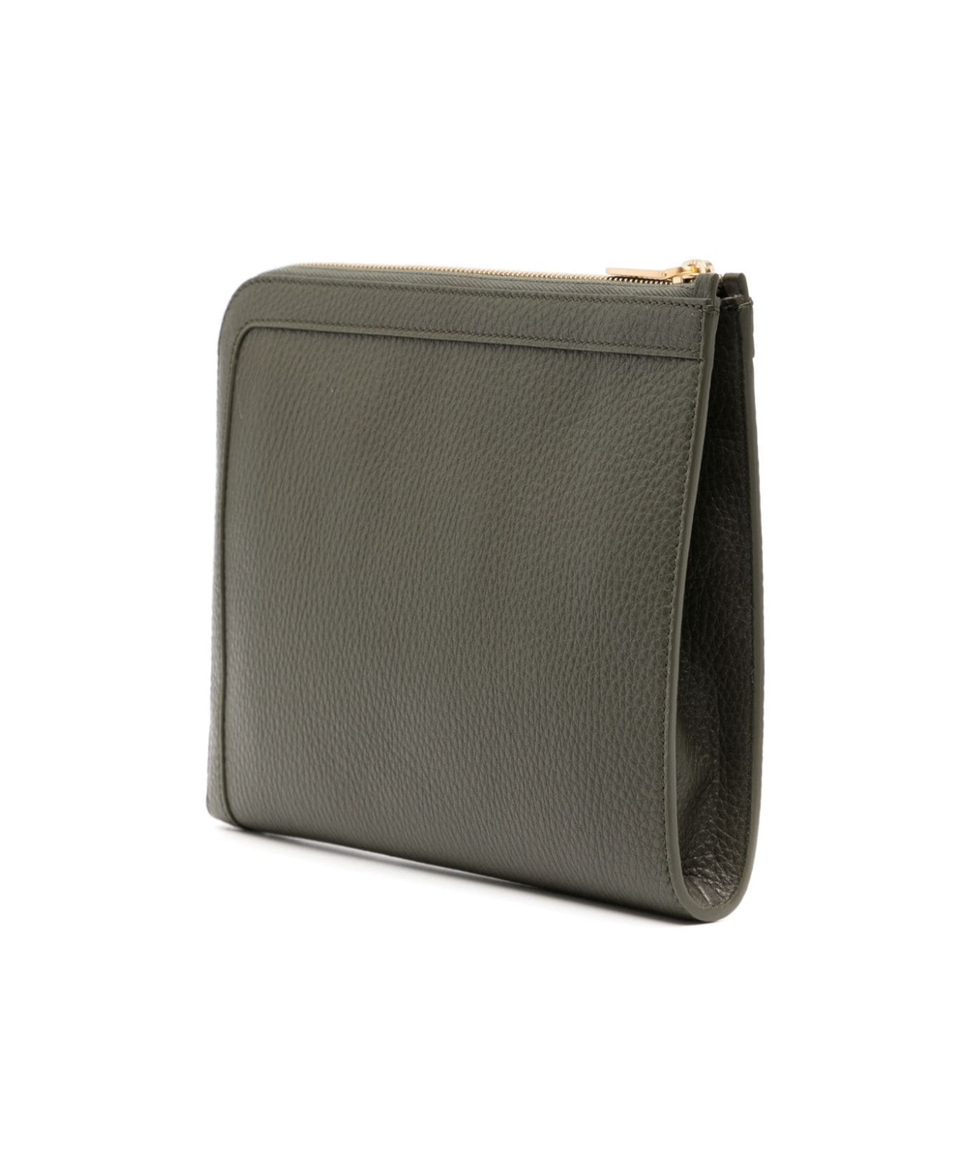 Thom Browne Mini Gusset Clutch Bag In Green