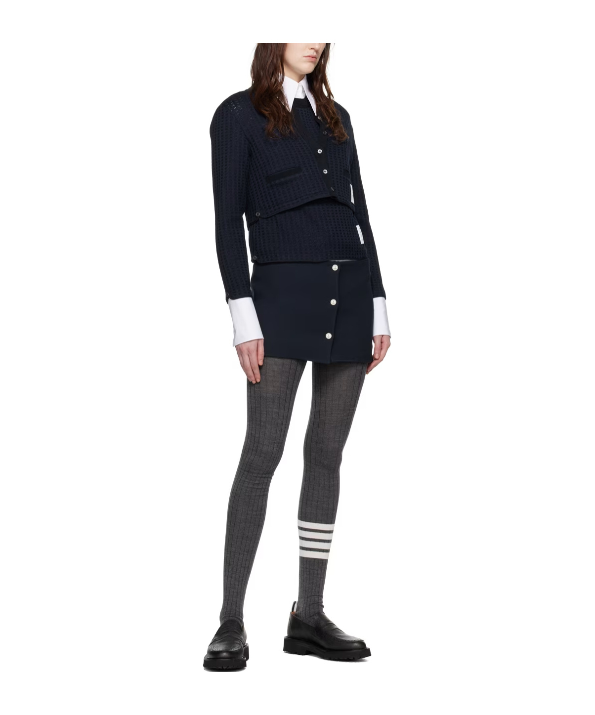 Thom Browne Button Skirt In Black