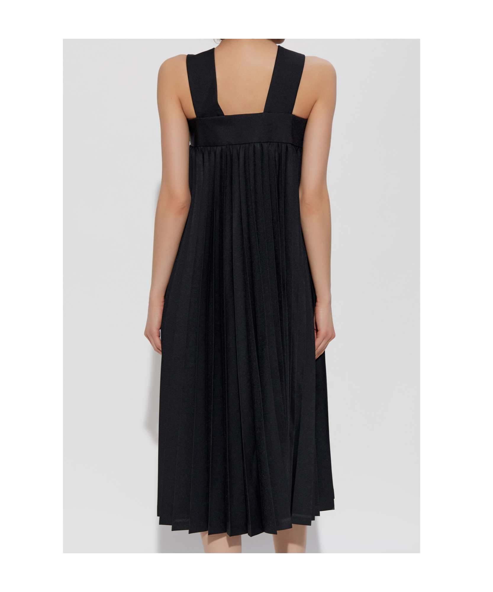 Shop Comme Des Garçons Pleated Dress In Black