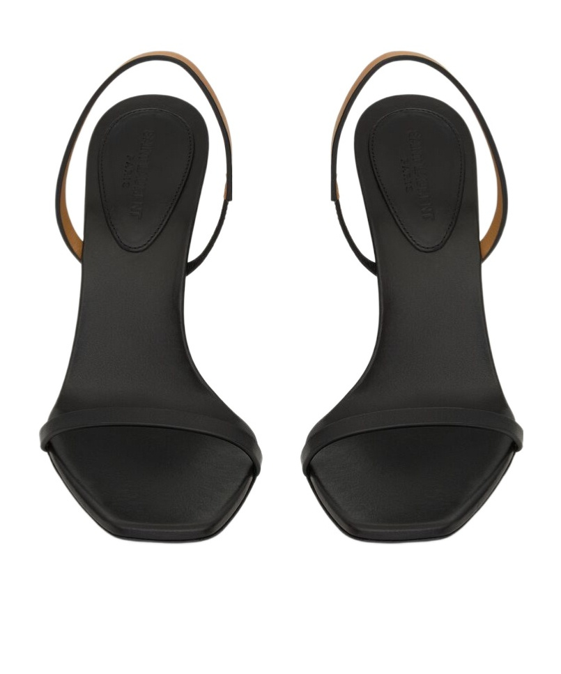 Saint Laurent Opyum Leather Sandals In Black