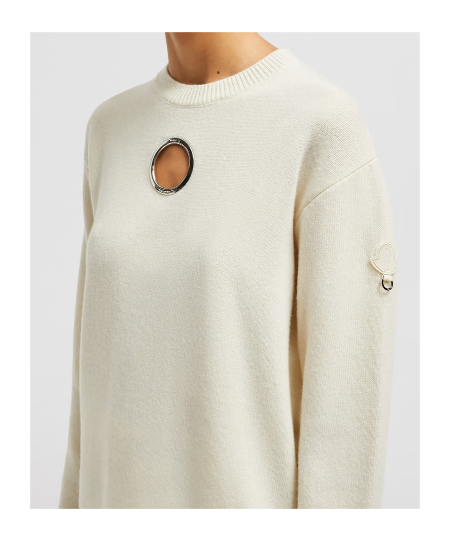 Moncler Long-sleeved Sweater In White