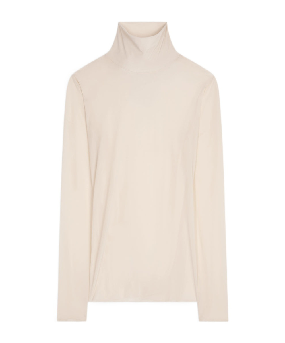 Shop Dries Van Noten Sheer Turtleneck Long-sleeved T-shirt In Nude