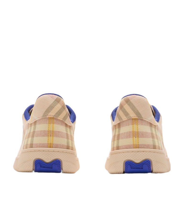 Burberry Light Terrace Sneakers Checkered Pattern In Nude