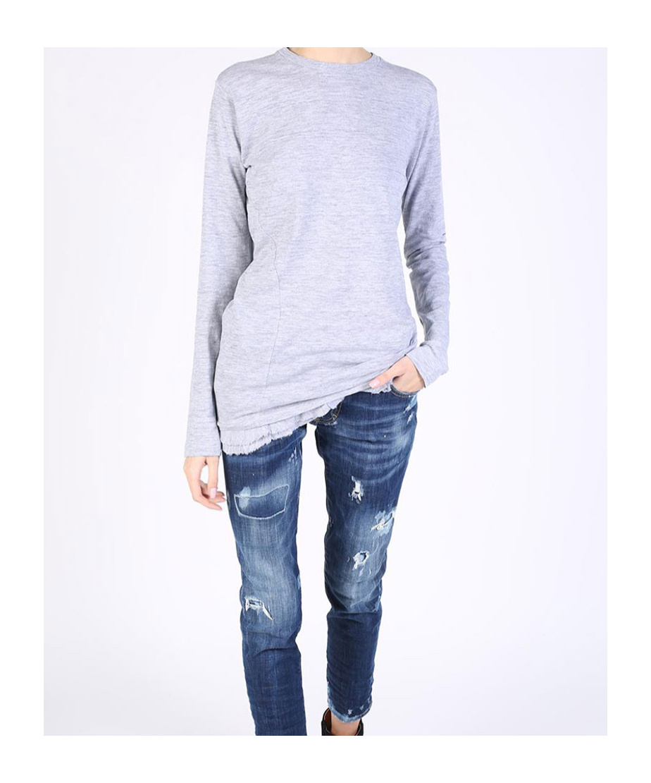 Dsquared2 Long Sleeve Round Neck T-shirt In White