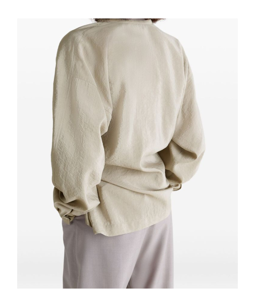 Lemaire Twisted Draped Blouse In Neutral