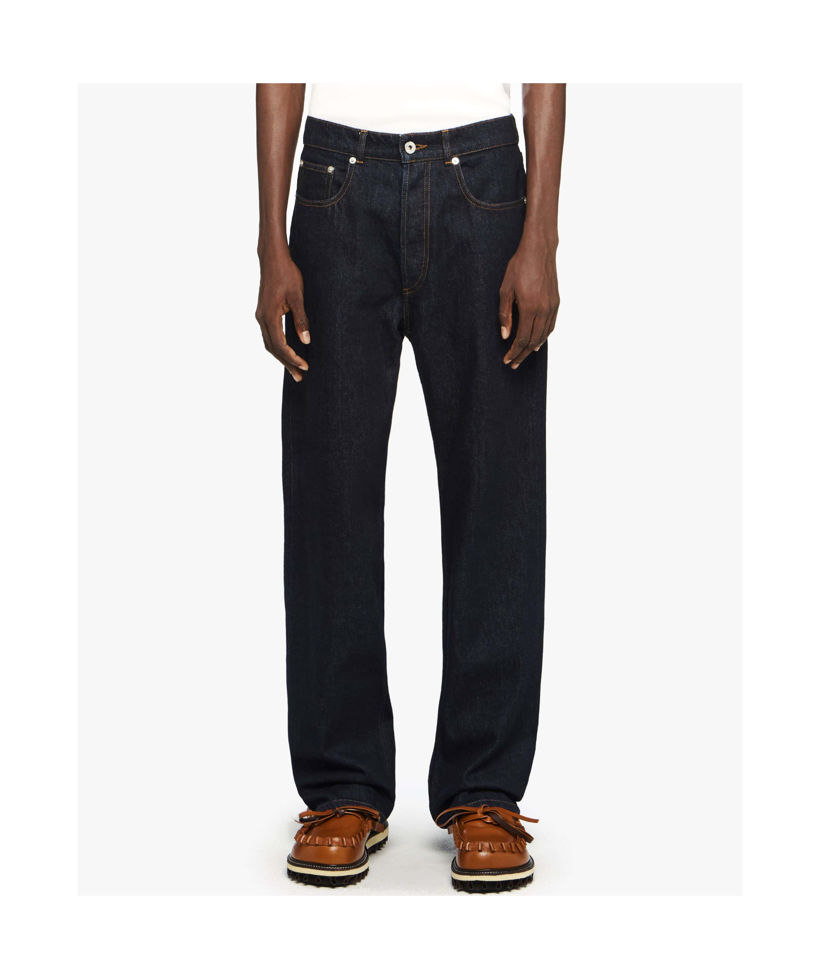 Jw Anderson Mid-rise Straight-leg Jeans In Black
