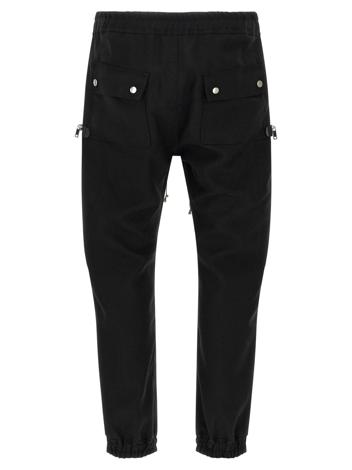 Rick Owens Bauhaus-inspired Cargo Pants With Elastic Waistband In Black