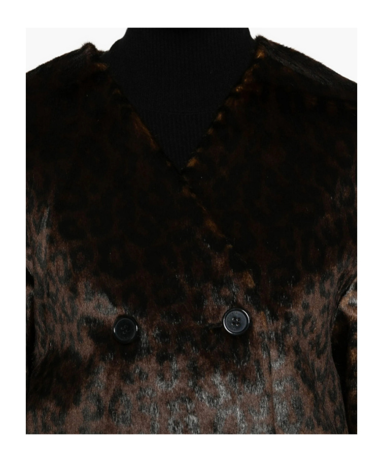 The Frankie Shop Double-breasted Patterned Jacket In Brown