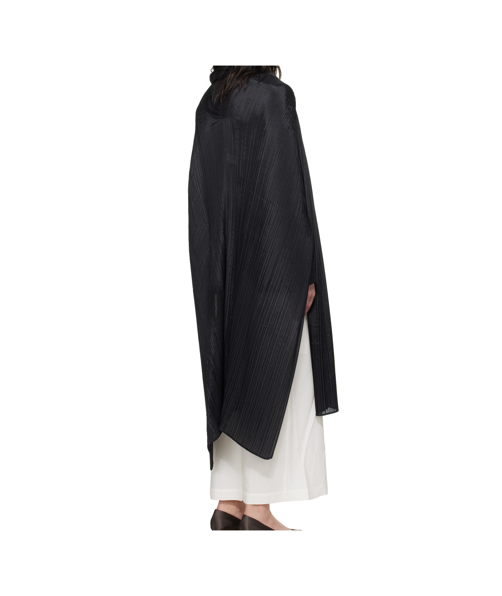 Shop Issey Miyake Pleated Cape In Black