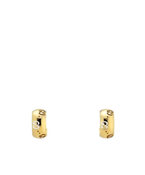 Gucci Icon 18k Gg Hoop Earrings In Gold