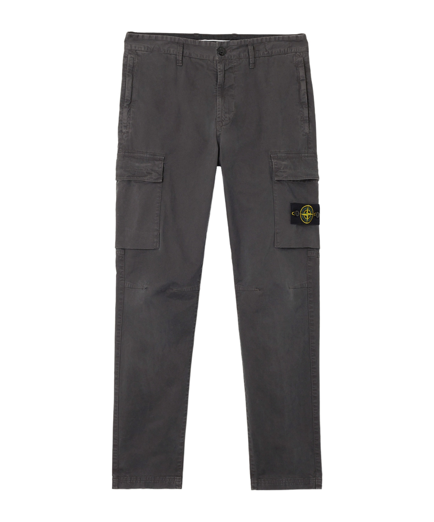 Stone Island Compass-motif Cargo Trousers In Black