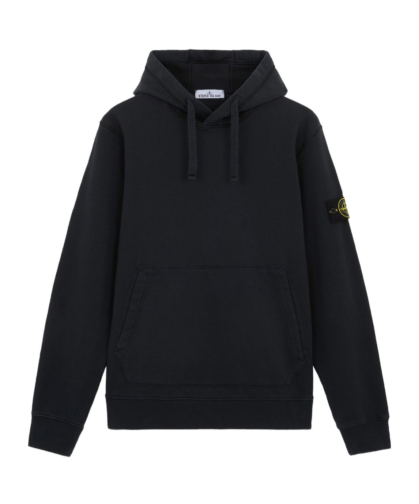 Stone Island Regular-fit Hooded Sweatshirt With Pouch Pocket In Blue