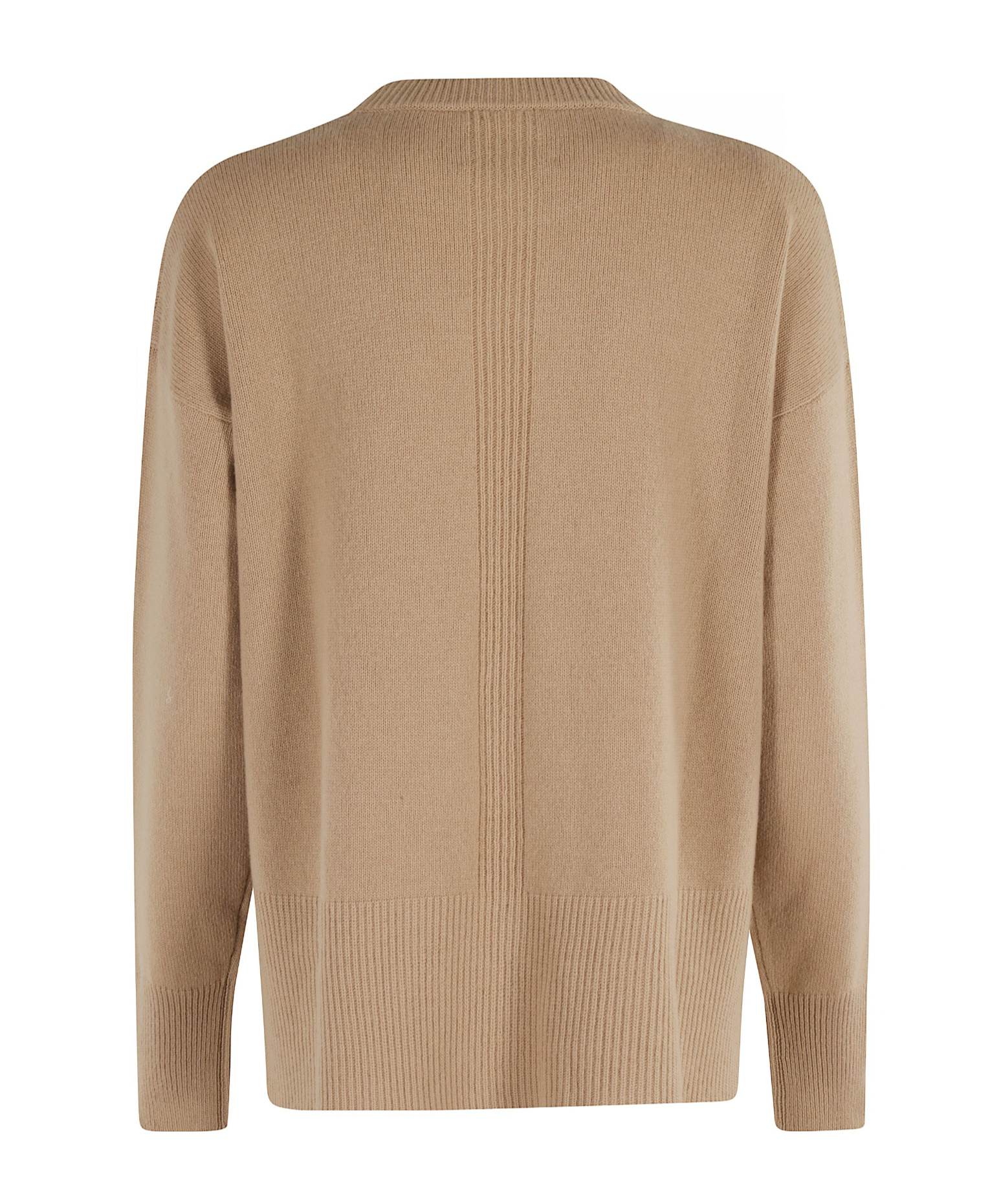 Roberto Collina Crew Neck Sweater With Side Slitscollina In Brown
