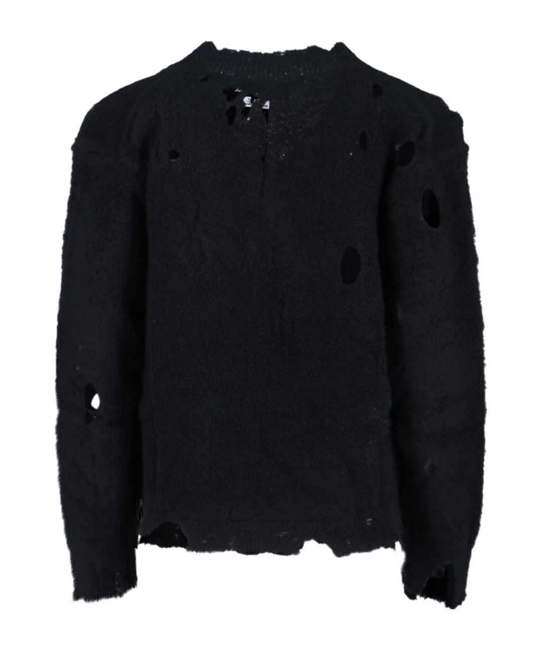 Junya Watanabe V-neck Knitwear With Distressed Long Sleeves In Black