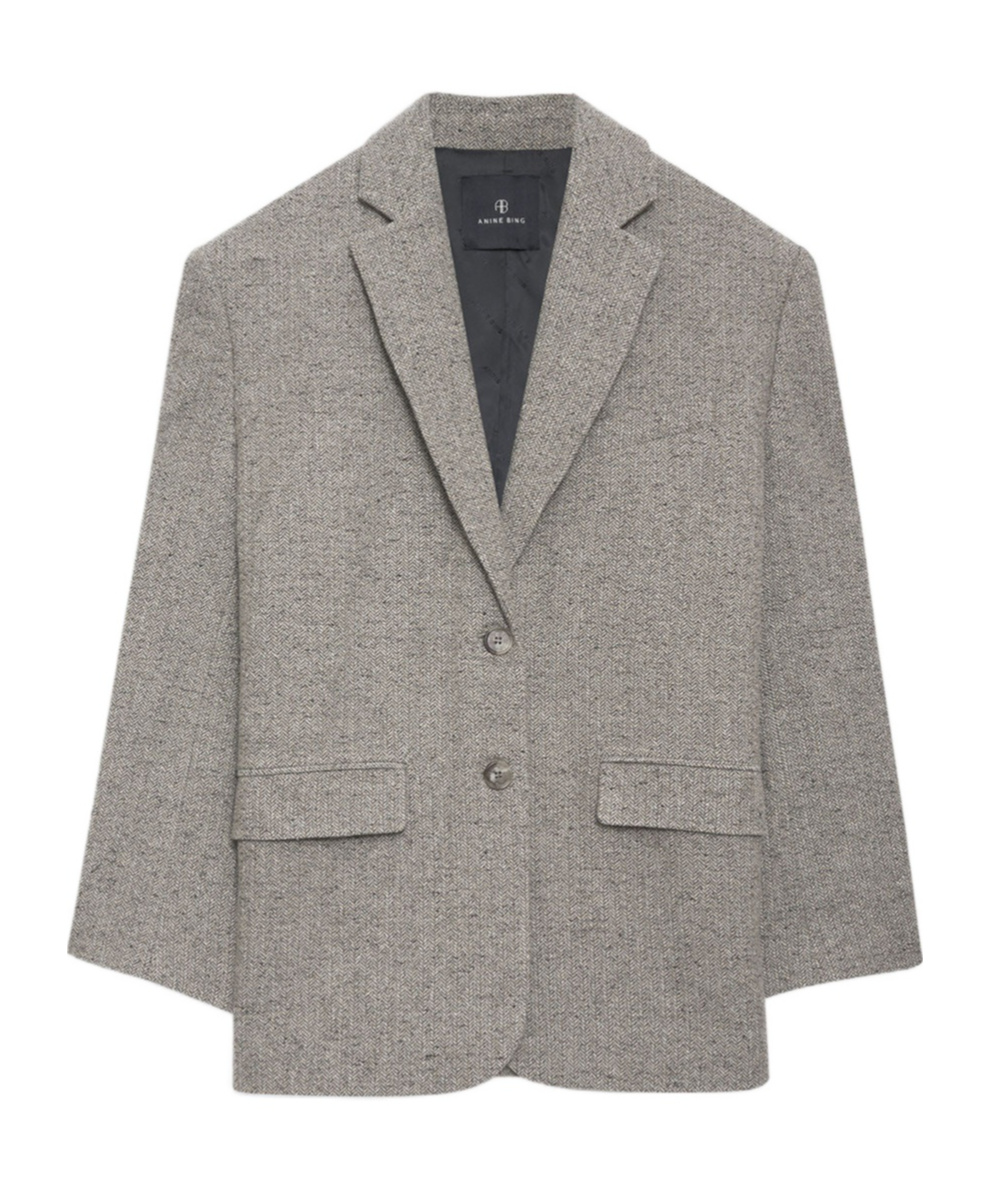 Anine Bing Quinn Blazer In Gray