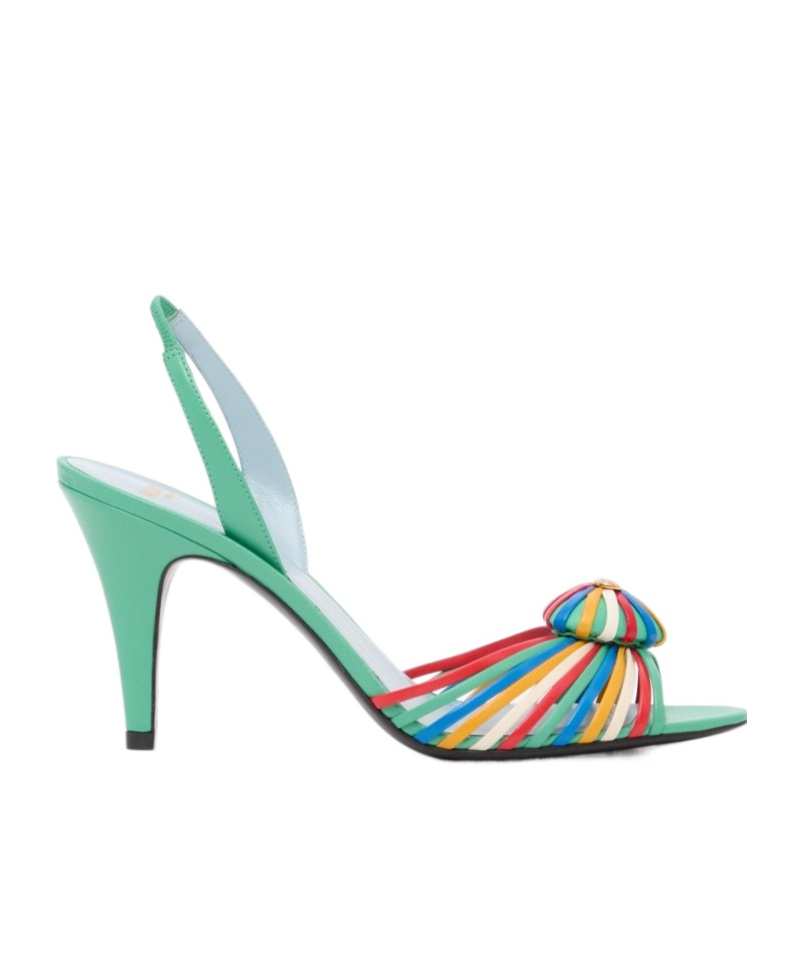 Shop Valentino Open Toe High Heel Sandals In Multi-color