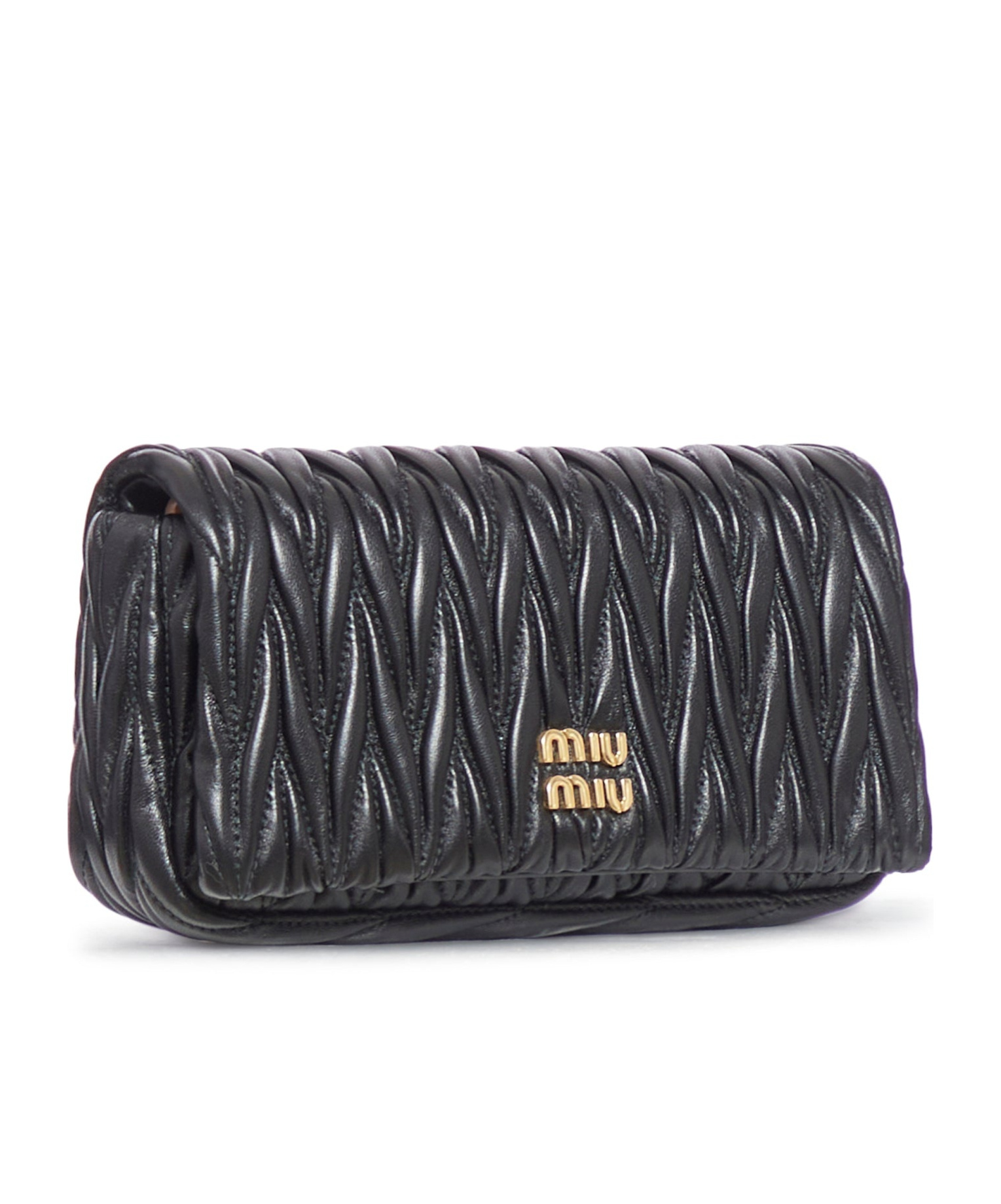 Miu Miu Mini Bag In Nappa Matelasse` In Black
