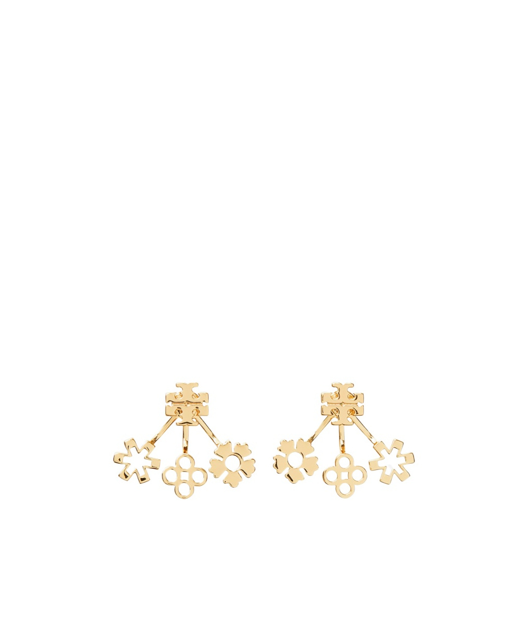 Tory Burch Kira Four-leaf Clover Earrings In Yellow