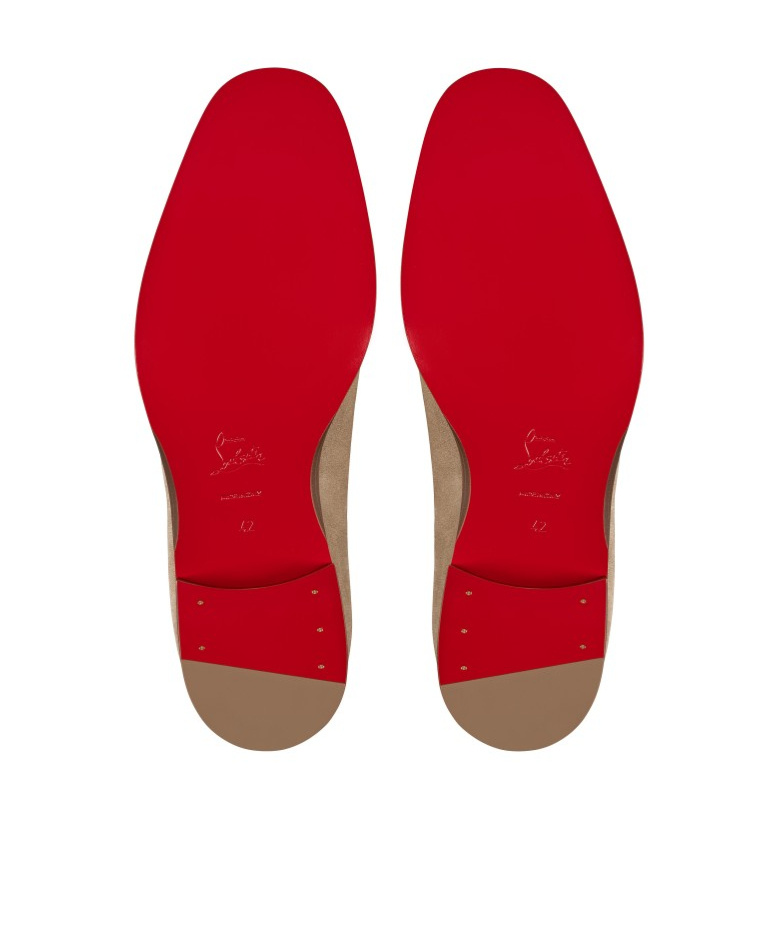 Christian Louboutin Mens Saharienne Chambelimoc Leather Derby Shoes Eur 45.5 / 11.5 Uk In Nude
