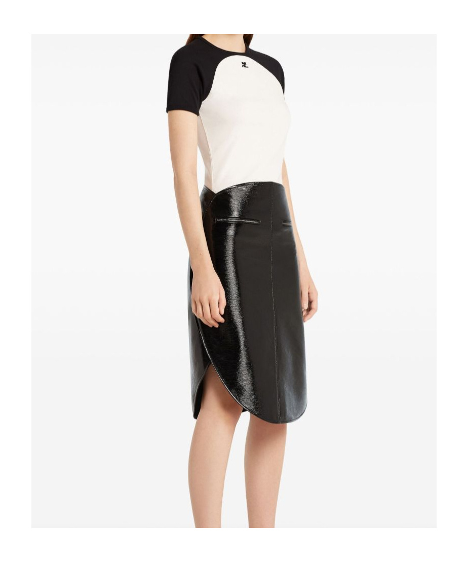 Courrèges Circle Contrast Cotton Jersey T-shirt In White