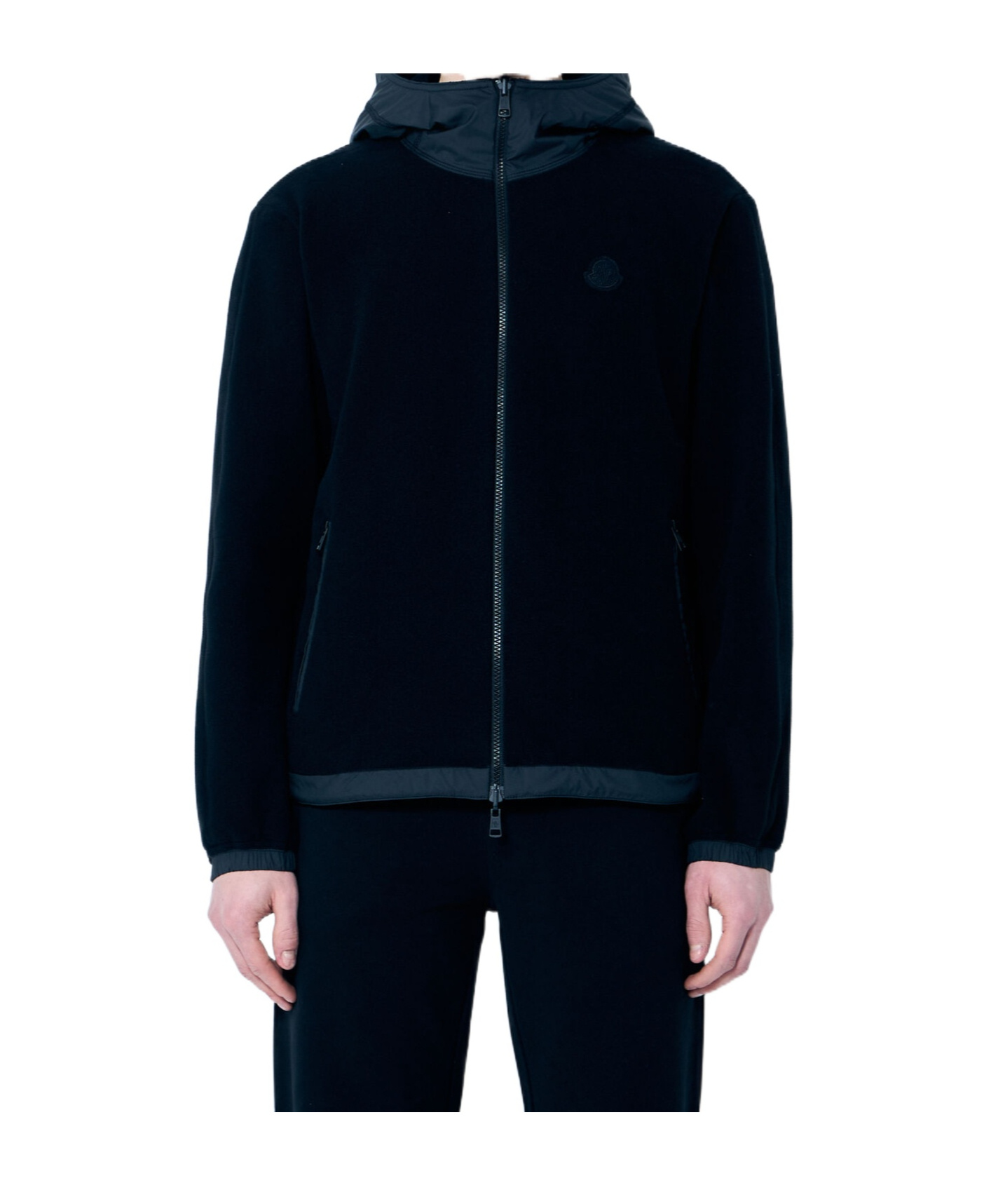 Moncler Long-sleeved Cardigan In Black