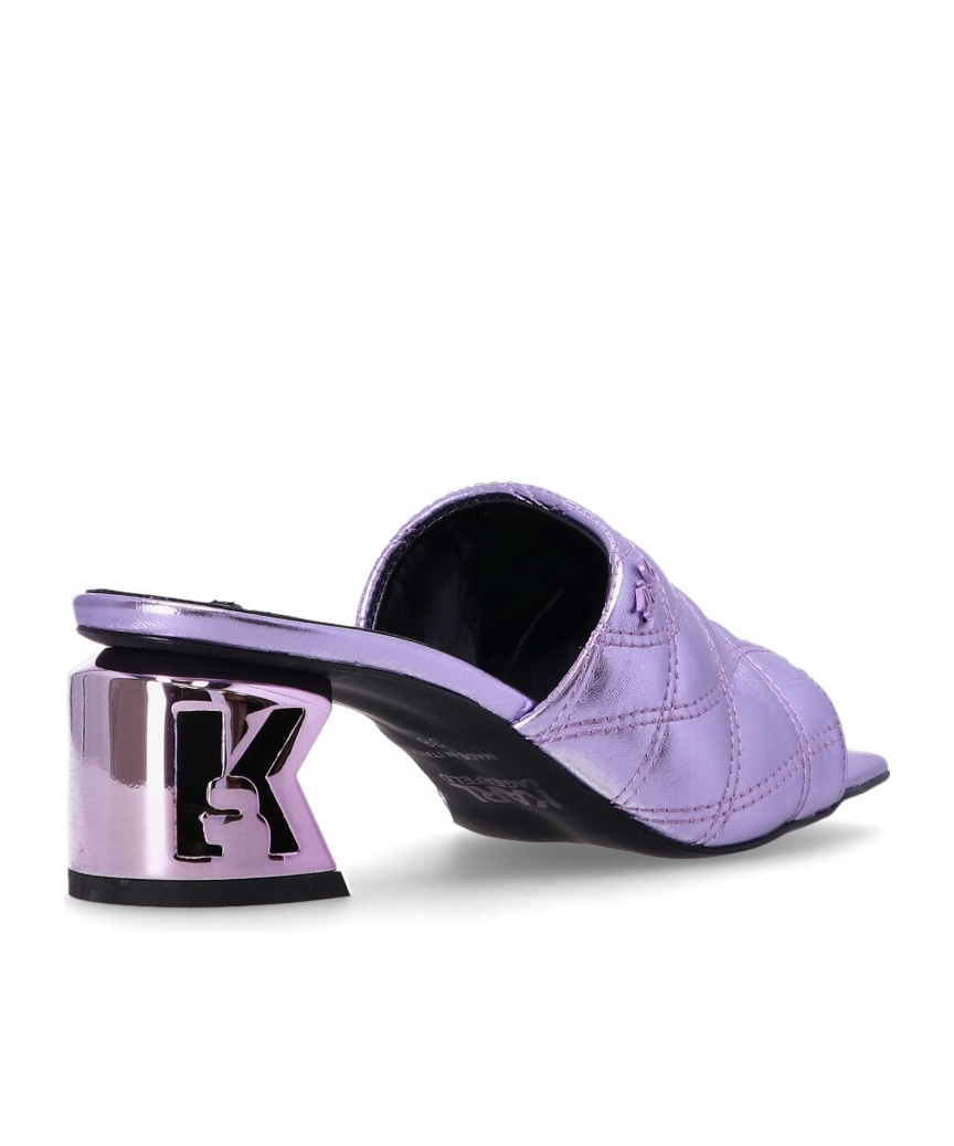 Karl Lagerfeld Square-headed High-heeled Sandals In Purple