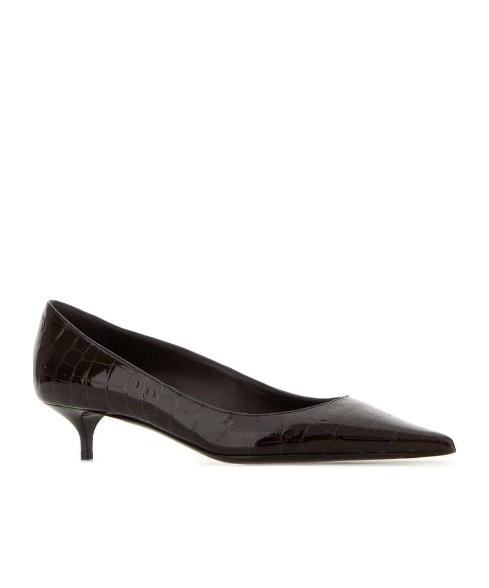 Jimmy Choo Amelia 35 Croc-effect Leather Pumps In Black