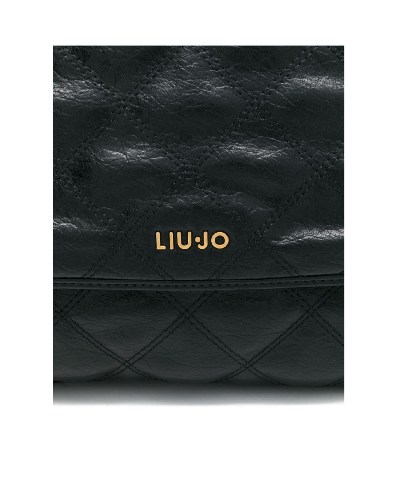 Liu •jo Liu Jo Black Quilted Messenger Bag With Logo In Black