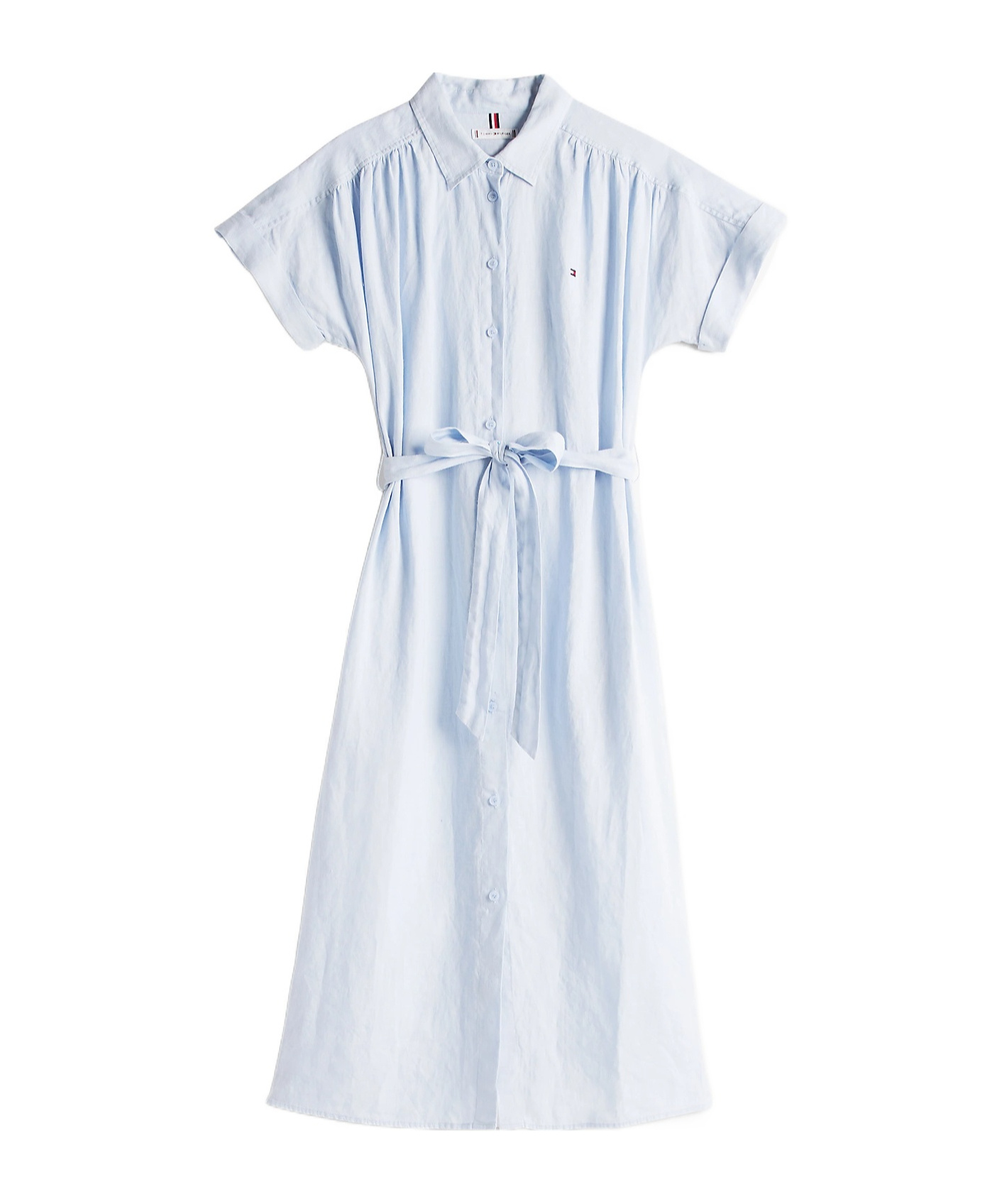 Tommy Hilfiger Pure Linen Midi Shirt Dress In White