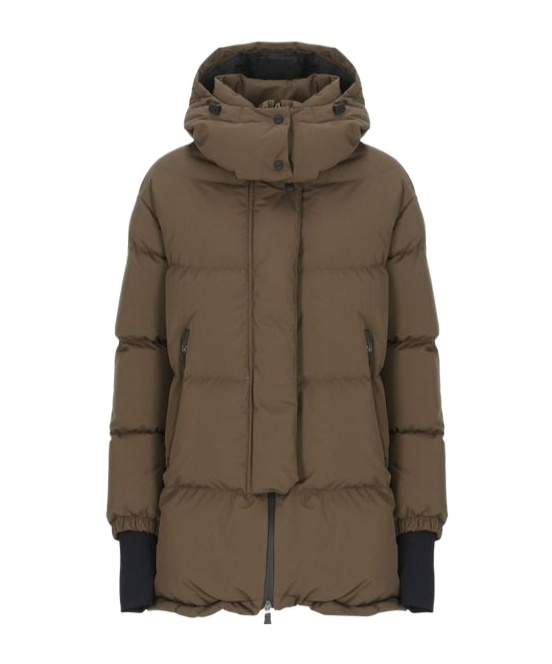 Herno Quilted Down Jacket With Hood And Vents In Brown