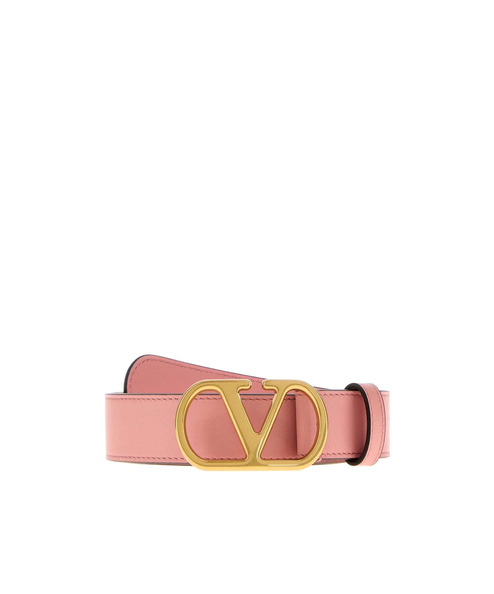 Valentino Logo-sign Leather Belt In Pink