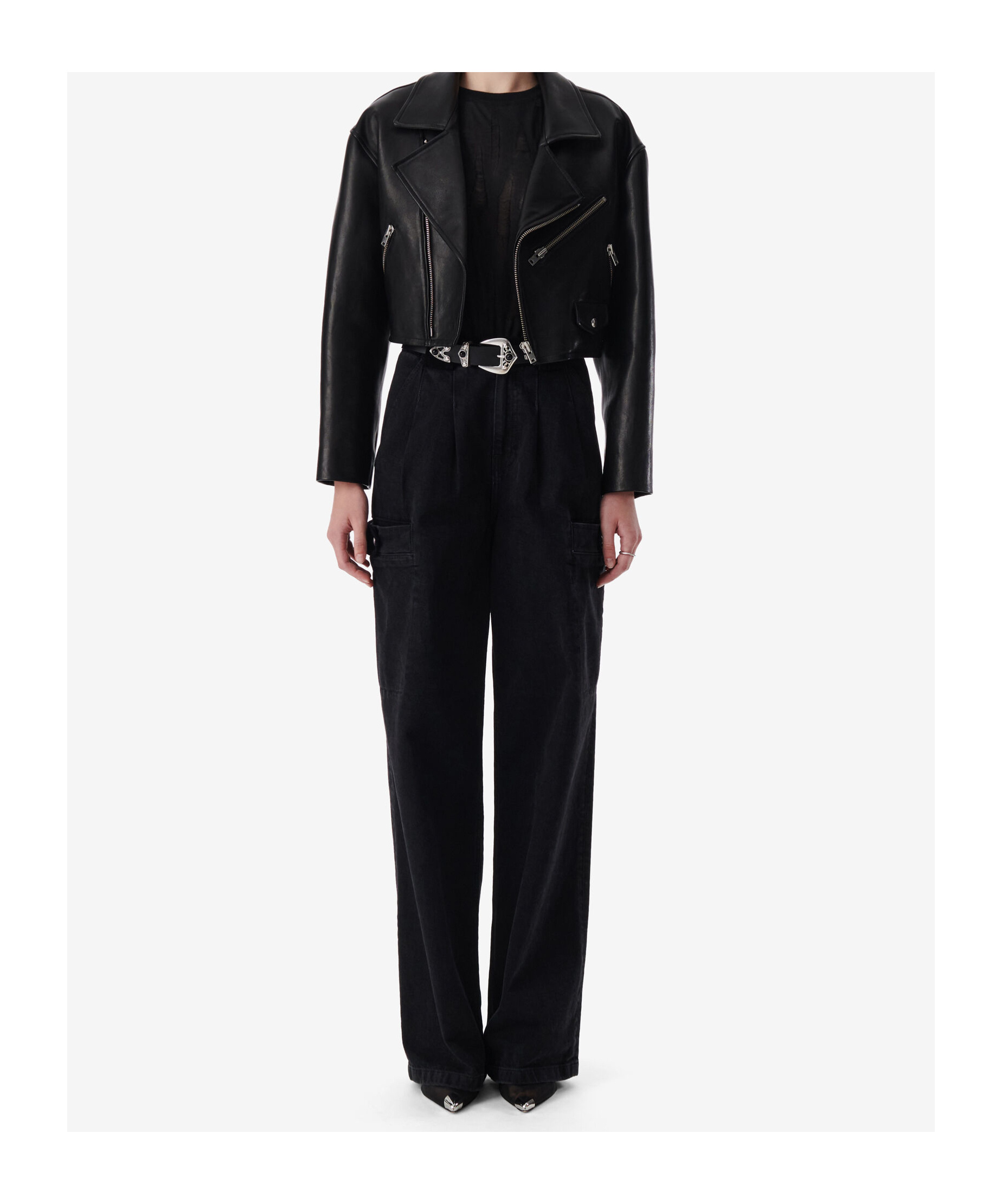 Iro Castilli Biker Jacket In Black Leather In Black